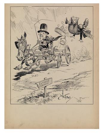 ALBERT T. REID. Group of 9 post-World War I era cartoons.